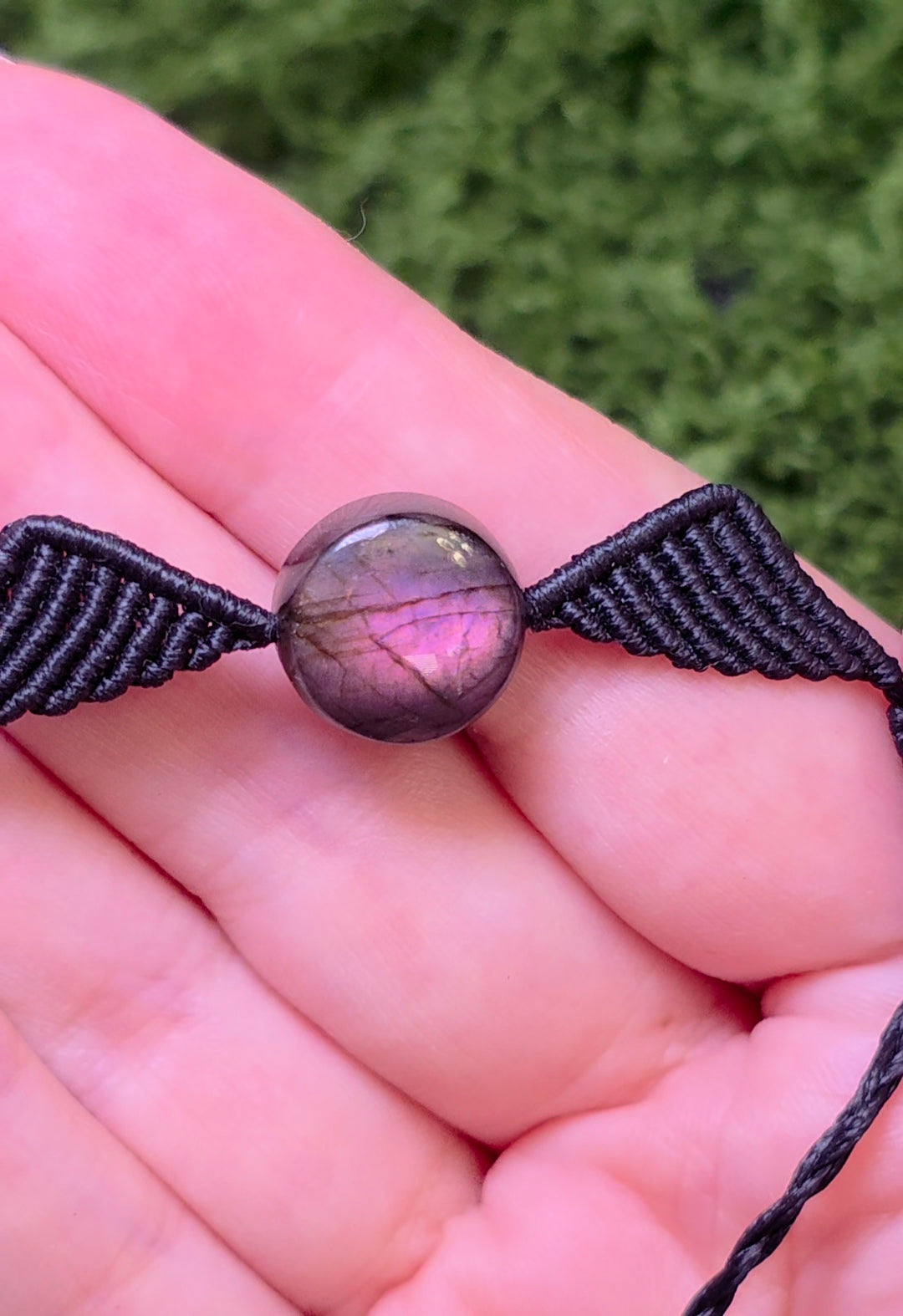 Sunset Labradorite Macrame Adjustable Bracelet C