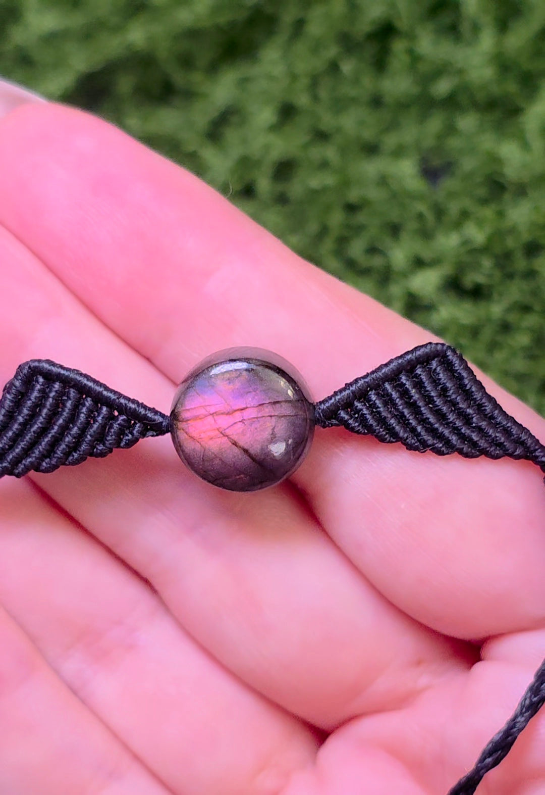 Sunset Labradorite Macrame Adjustable Bracelet C