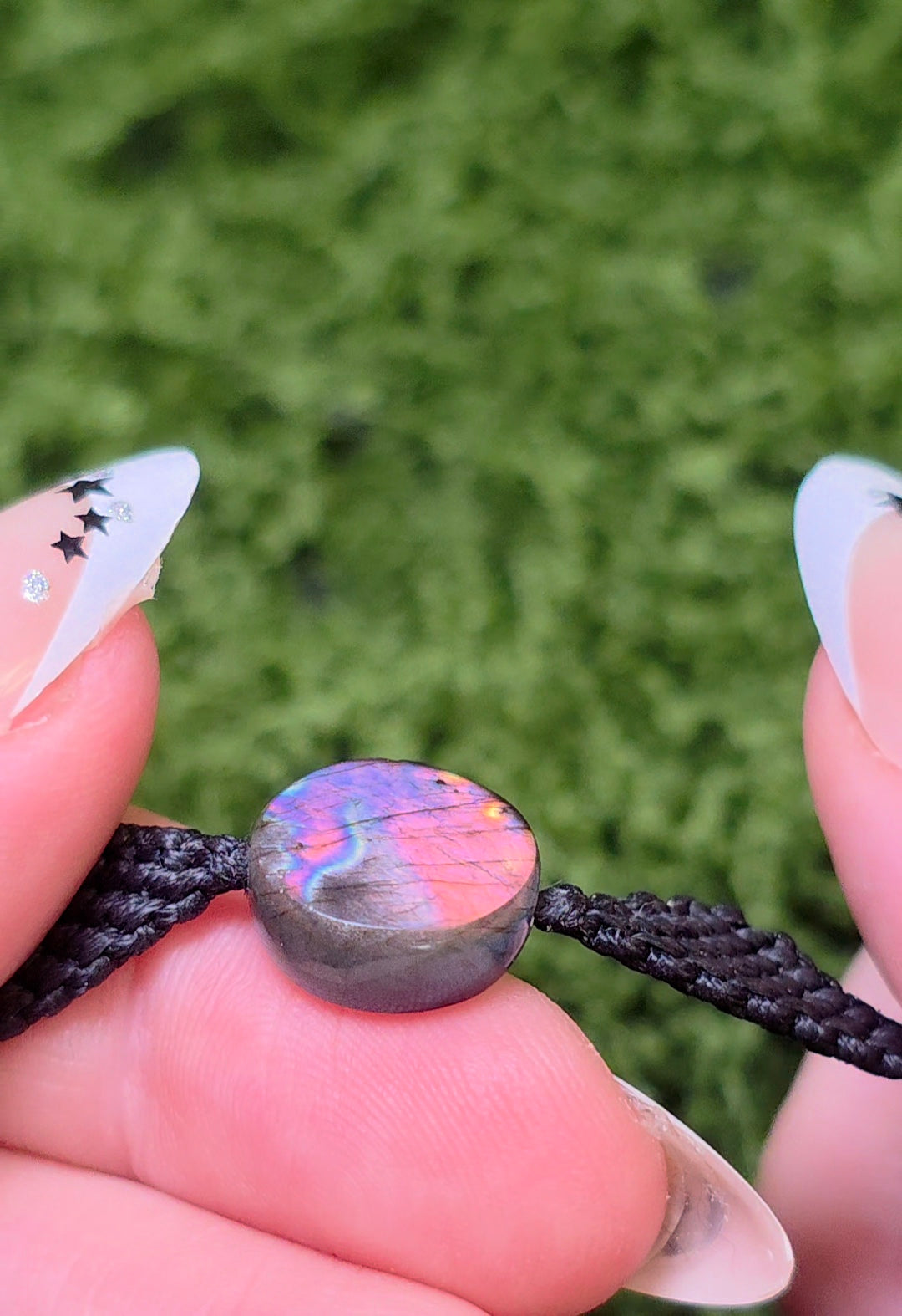 Sunset Labradorite Macrame Adjustable Bracelet C