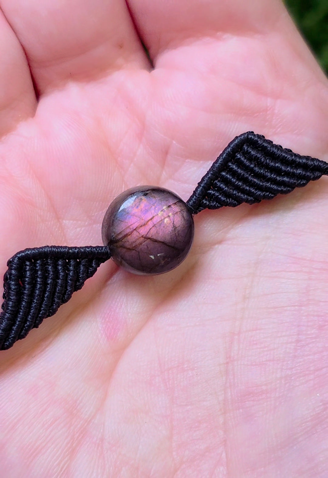 Sunset Labradorite Macrame Adjustable Bracelet C