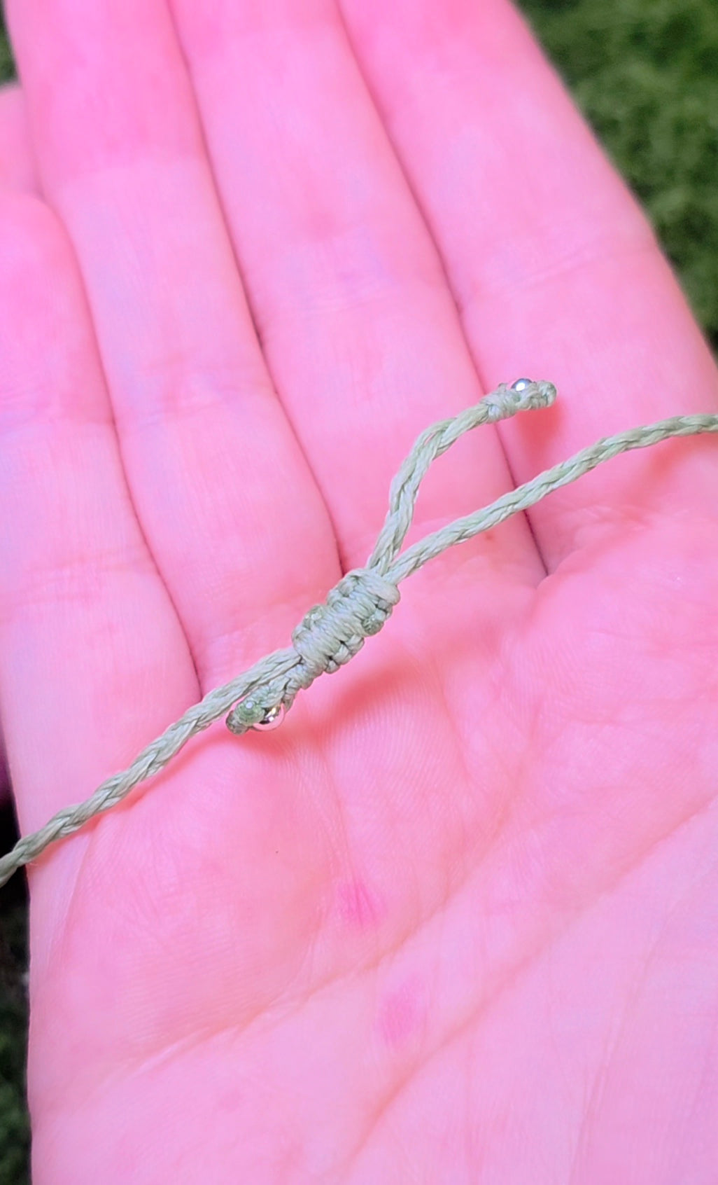 Macrame Prehnite Adjustable Bracelet