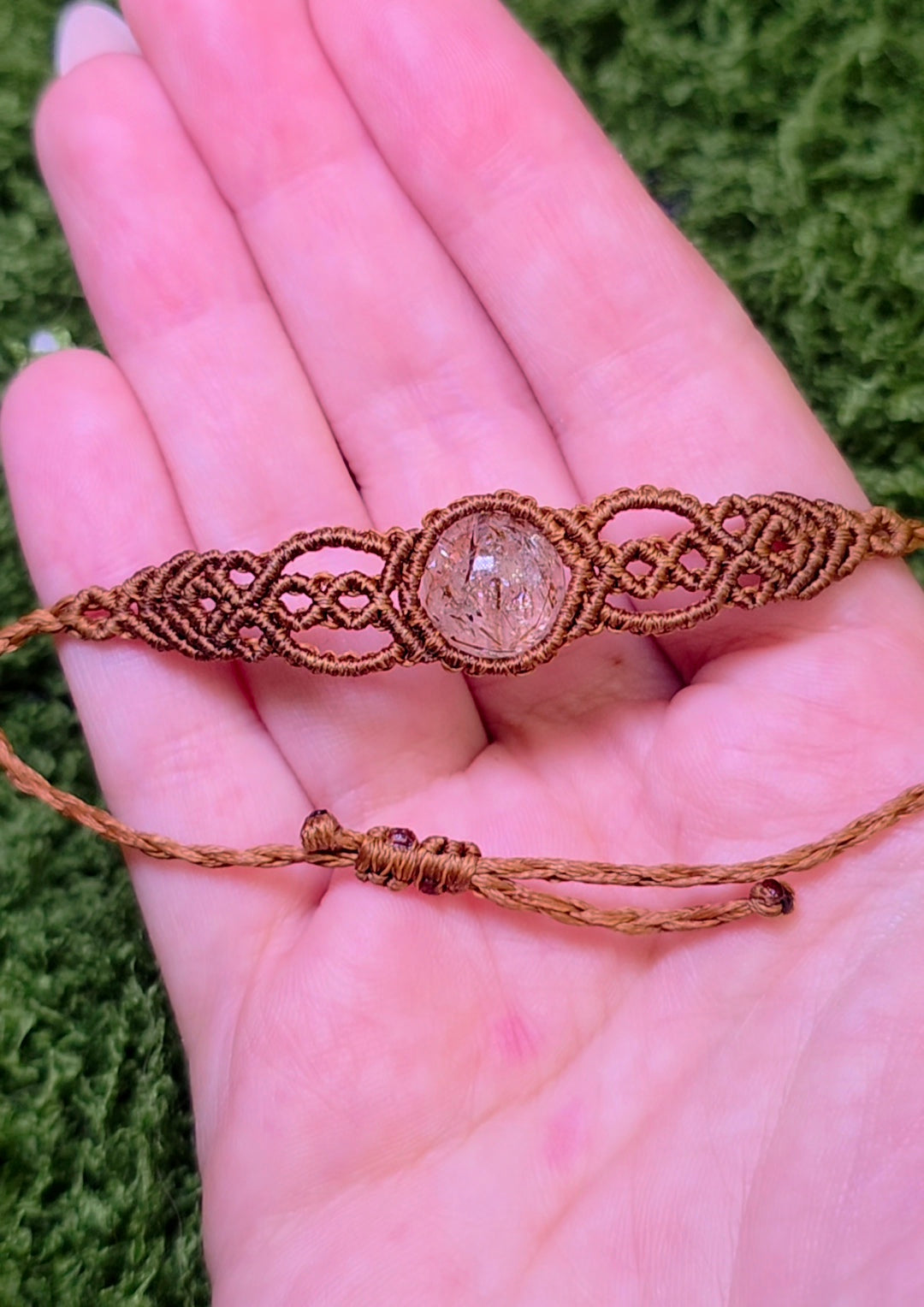 Macrame Rutilated Quartz Adjustable Bracelet