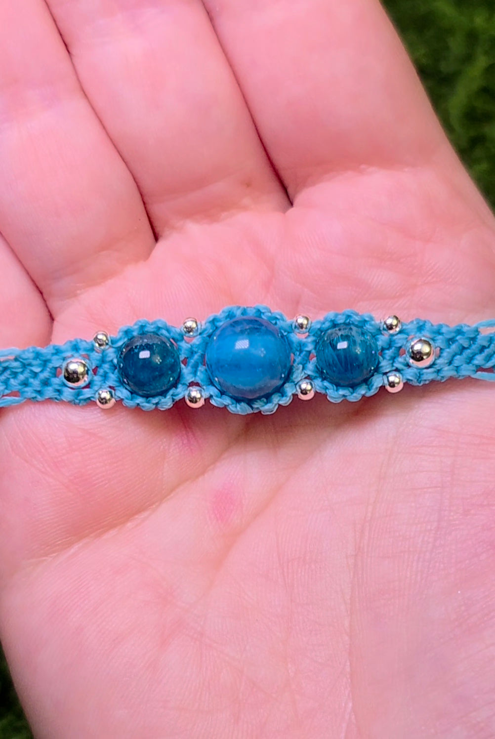 Macrame Apatite Adjustable Bracelet