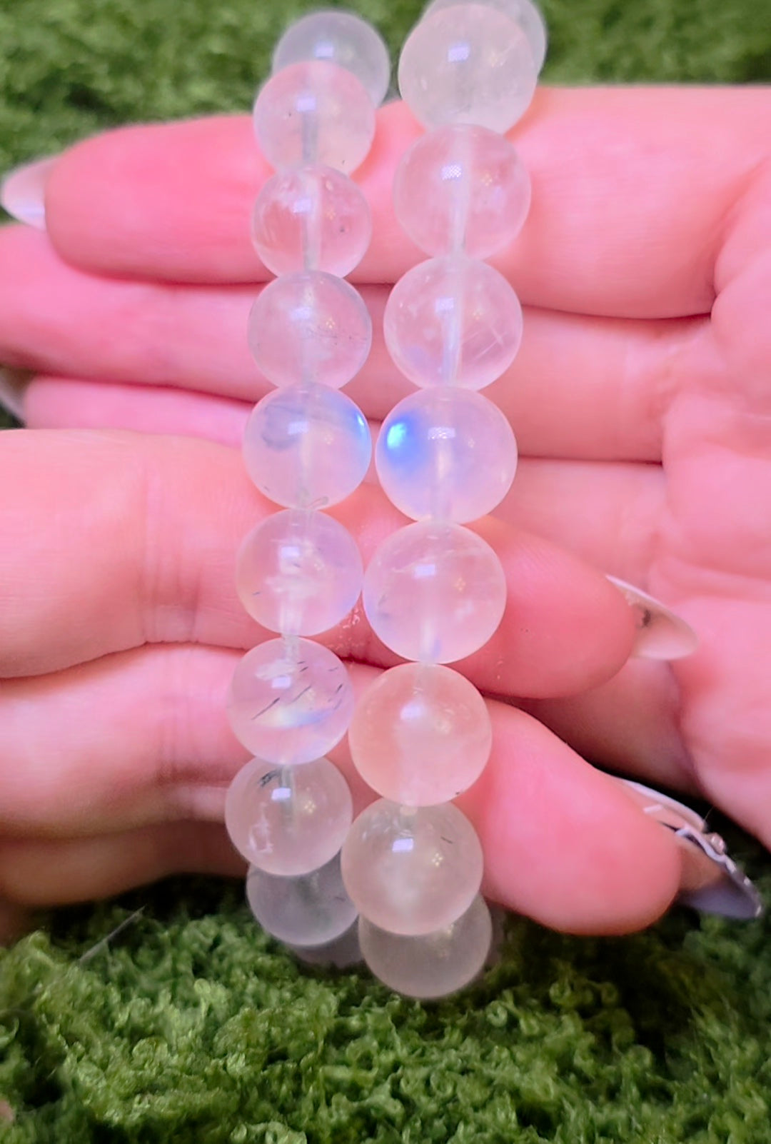Rainbow Moonstone Stretch Bracelet - 10.5 / 12mm