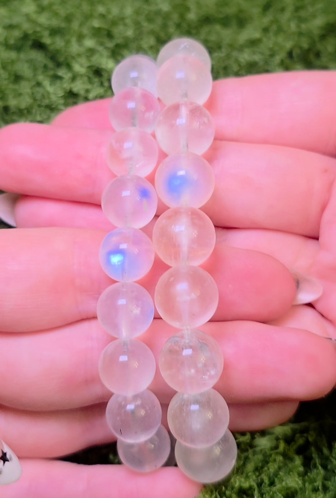 Rainbow Moonstone Stretch Bracelet - 10.5 / 12mm