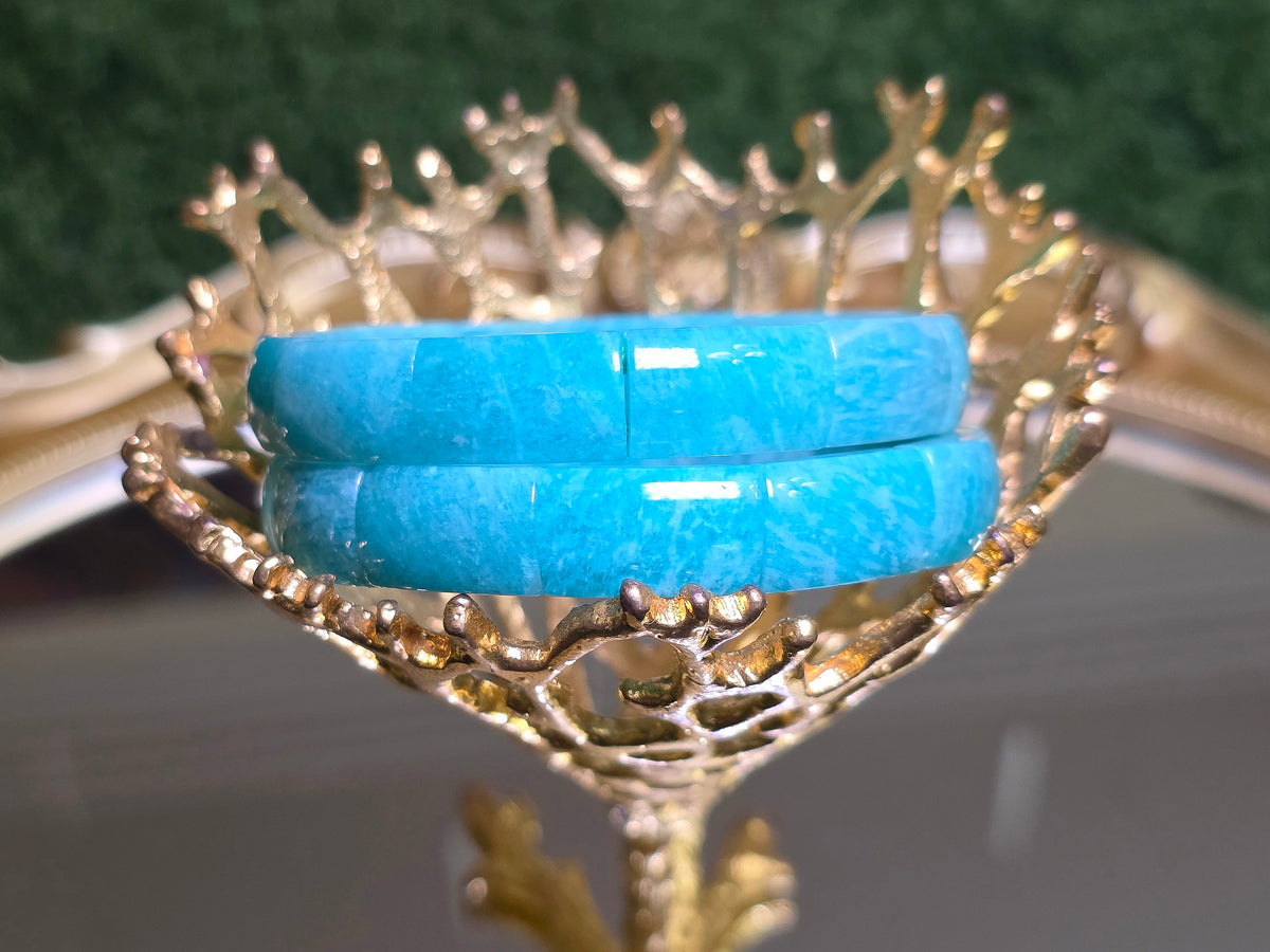 Chunky Amazonite Stretch Bracelet - 10x17mm