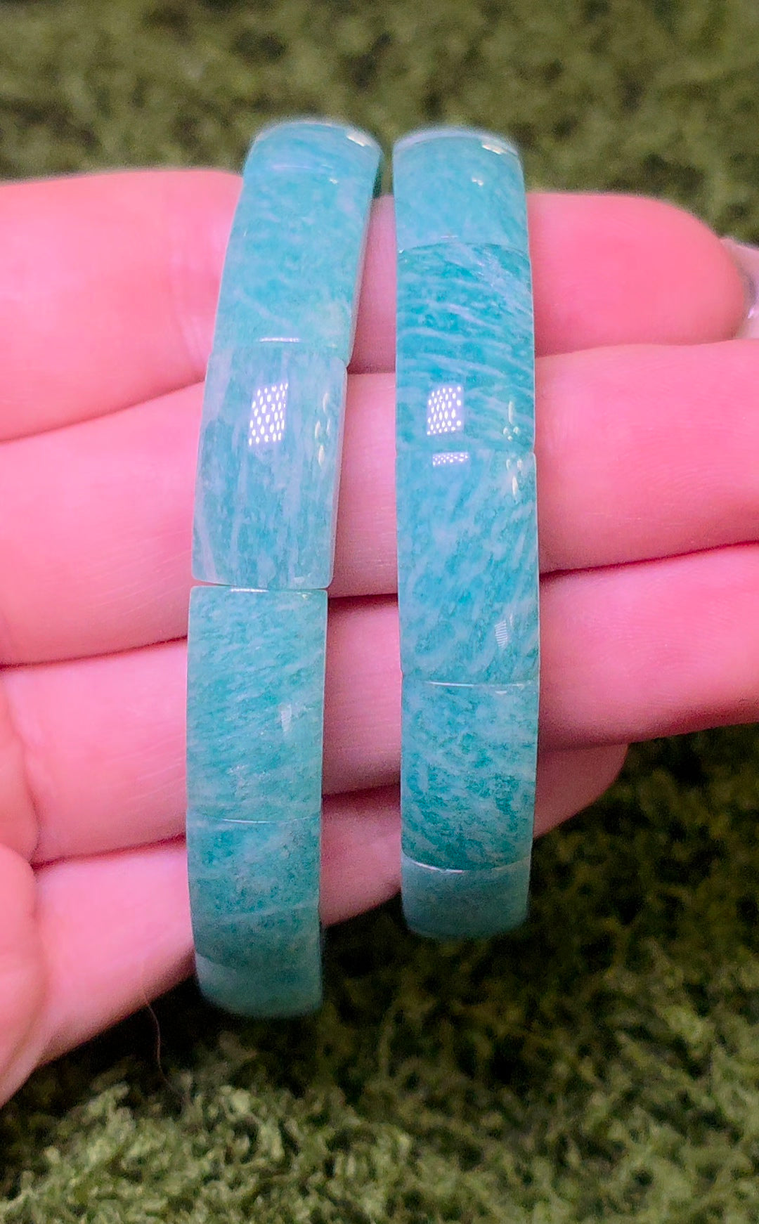 Chunky Amazonite Stretch Bracelet - 10x17mm