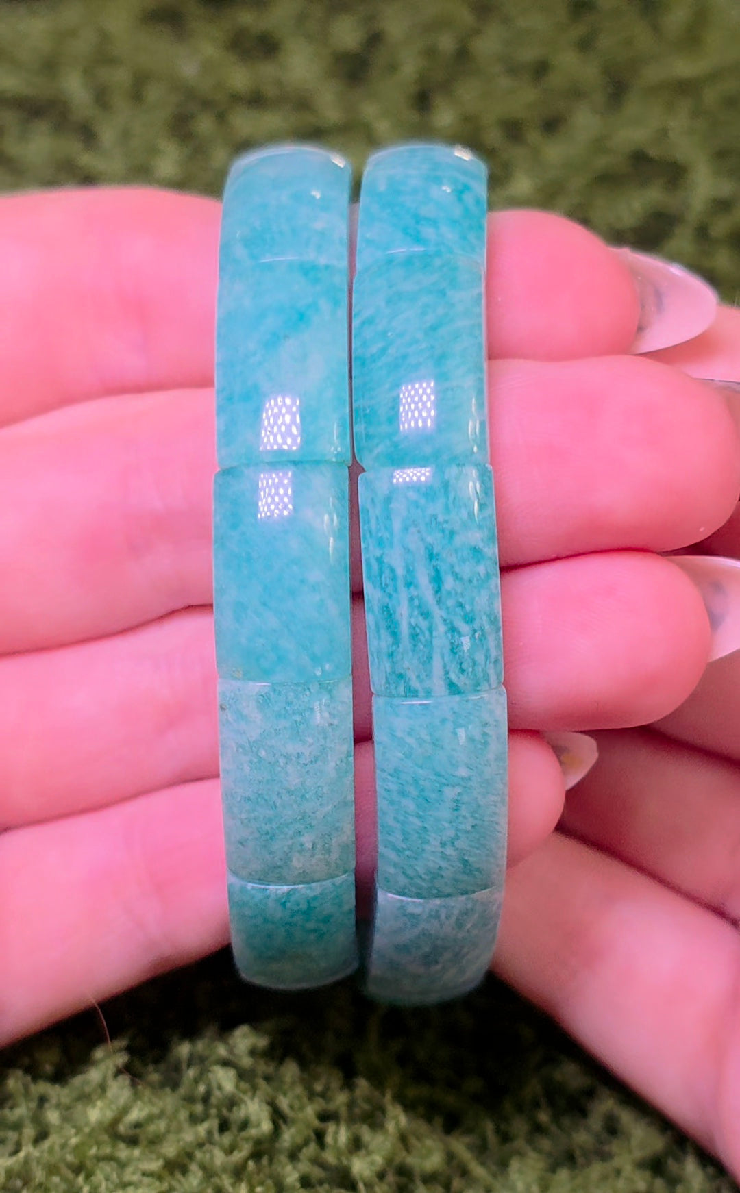 Chunky Amazonite Stretch Bracelet - 10x17mm