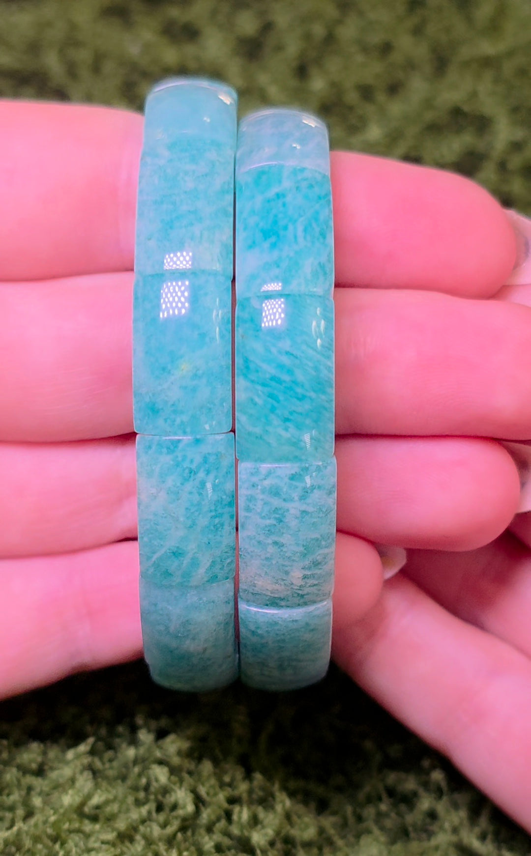 Chunky Amazonite Stretch Bracelet - 10x17mm