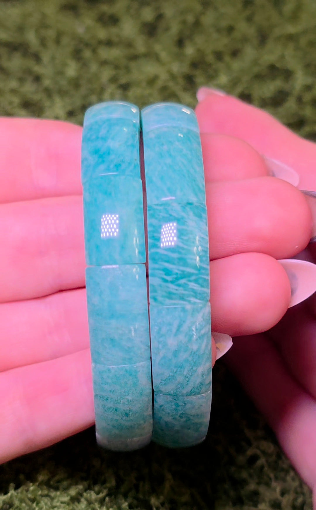 Chunky Amazonite Stretch Bracelet - 10x17mm