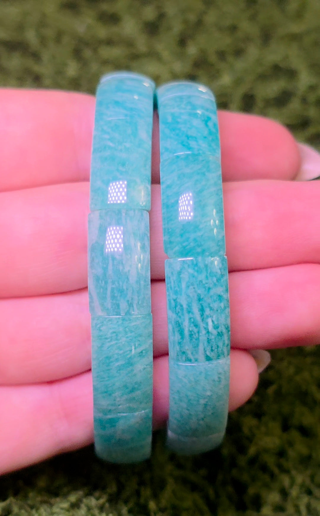 Chunky Amazonite Stretch Bracelet - 10x17mm