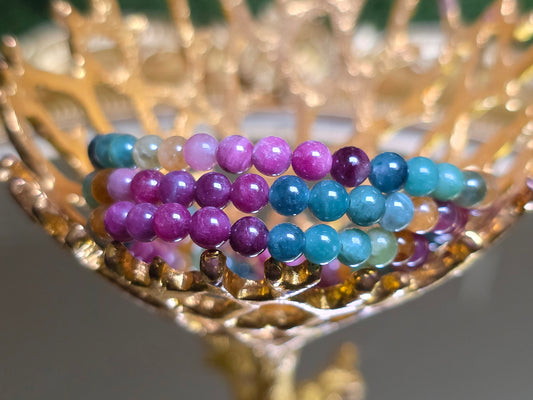 Multicolor Tourmaline 18 Inch Wrap Bracelet