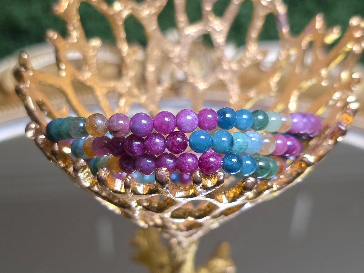 Multicolor Tourmaline 18 Inch Wrap Bracelet