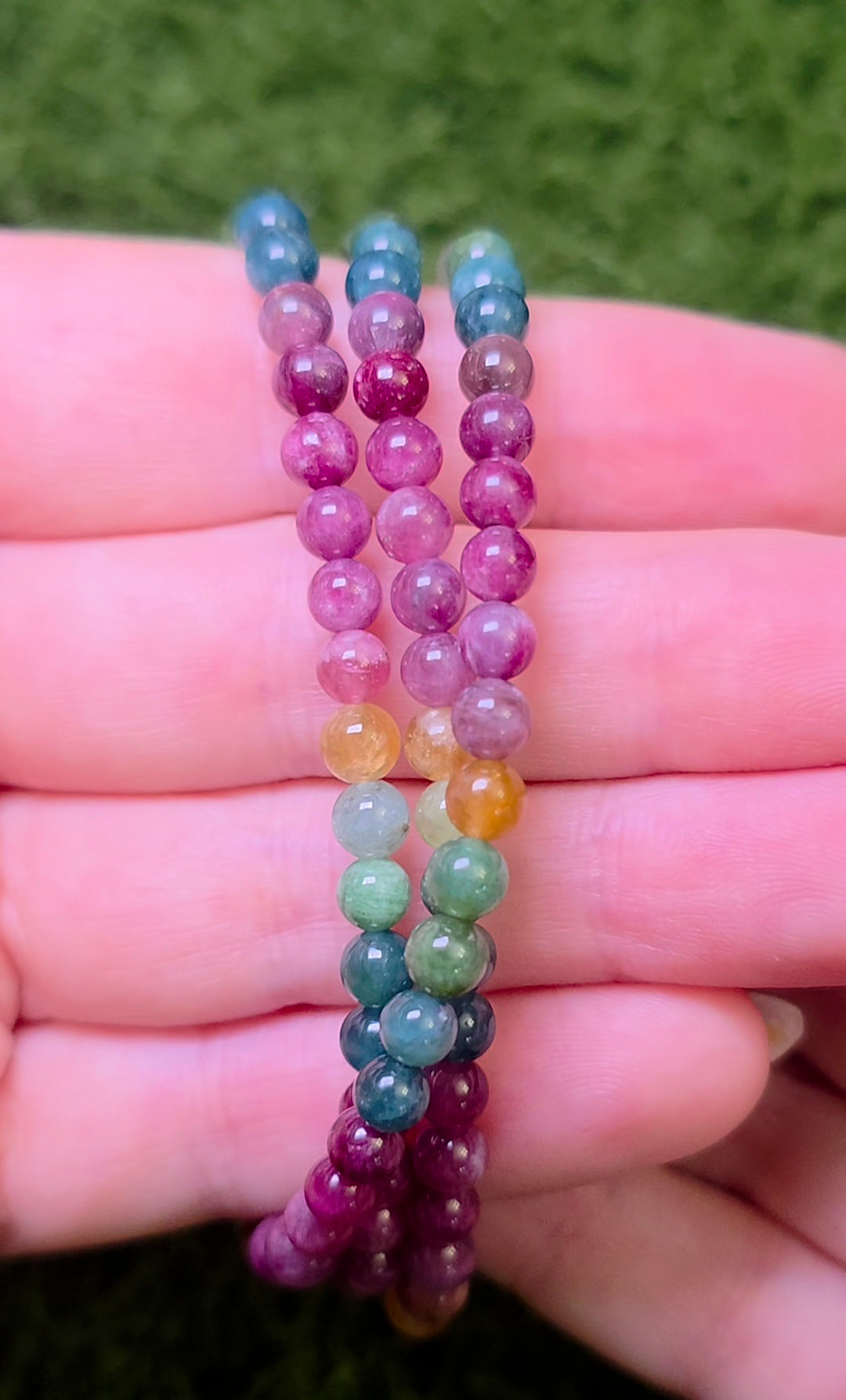 Multicolor Tourmaline 18 Inch Wrap Bracelet