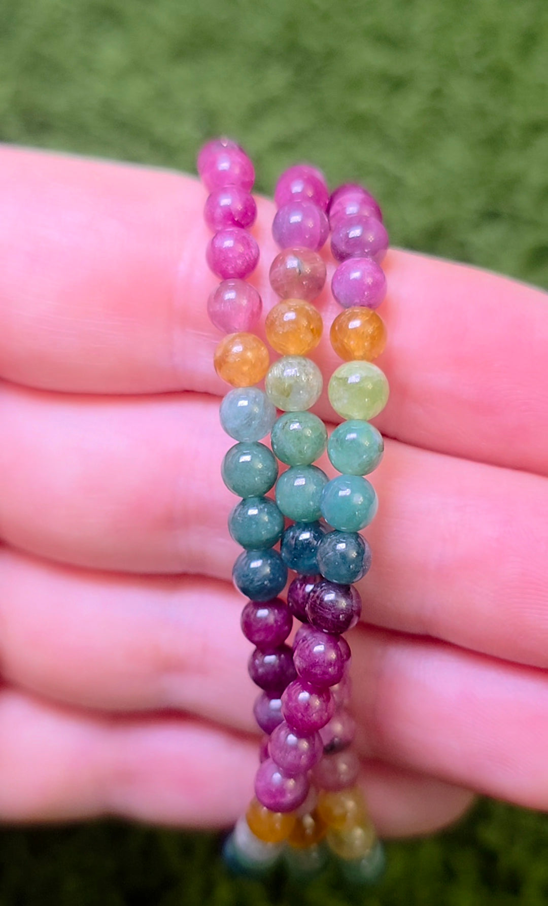 Multicolor Tourmaline 18 Inch Wrap Bracelet
