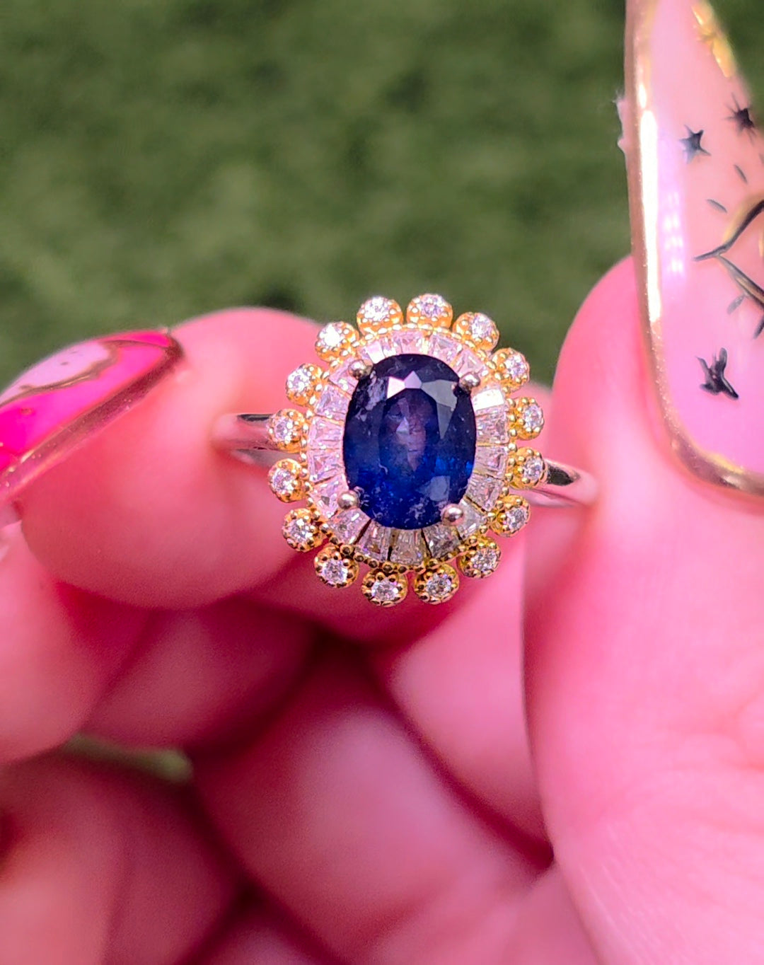 Sapphire Halo Ring