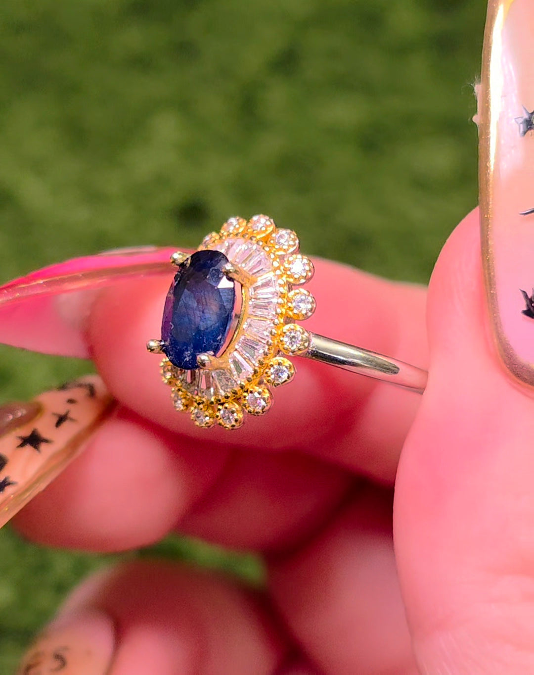 Sapphire Halo Ring
