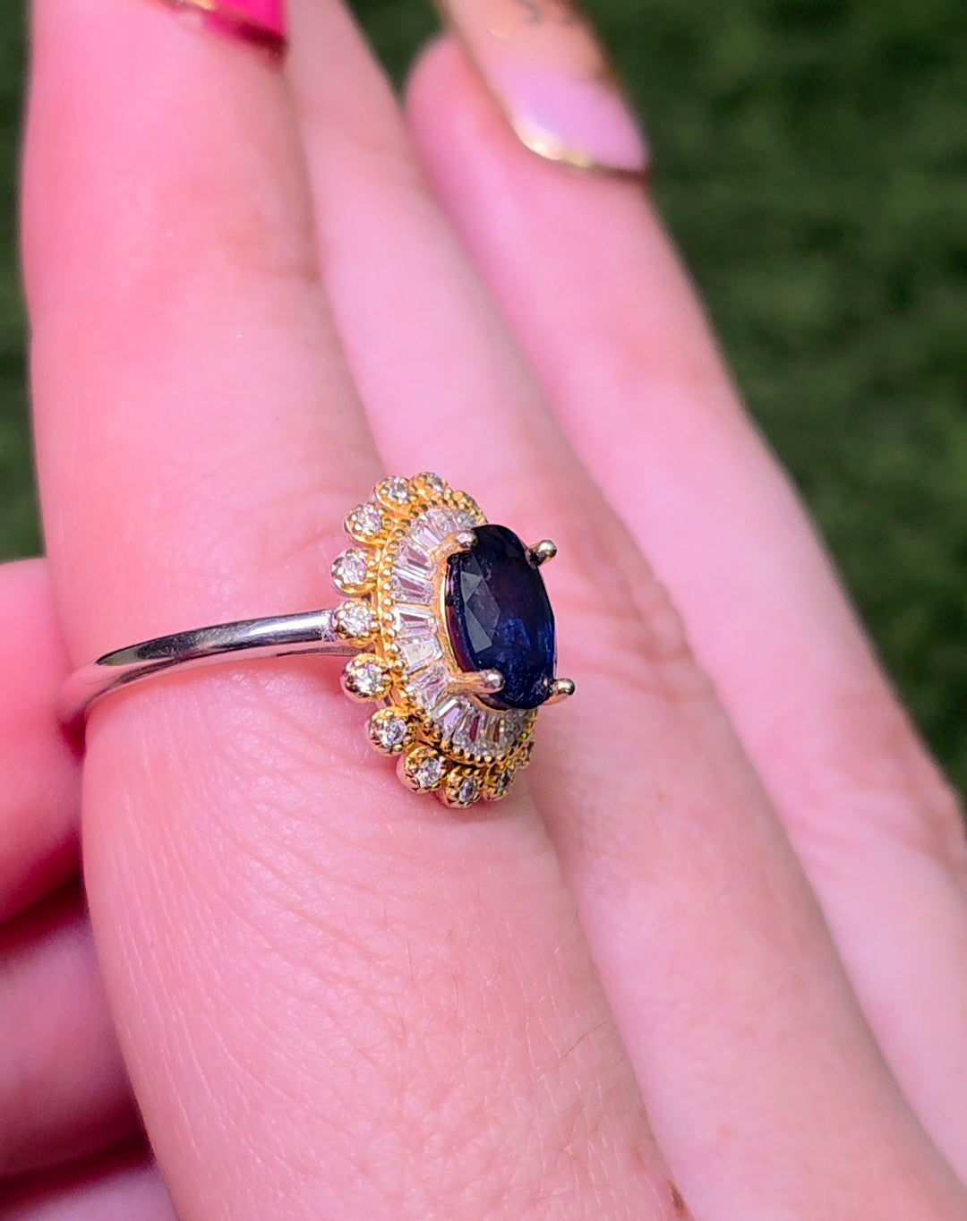 Sapphire Halo Ring