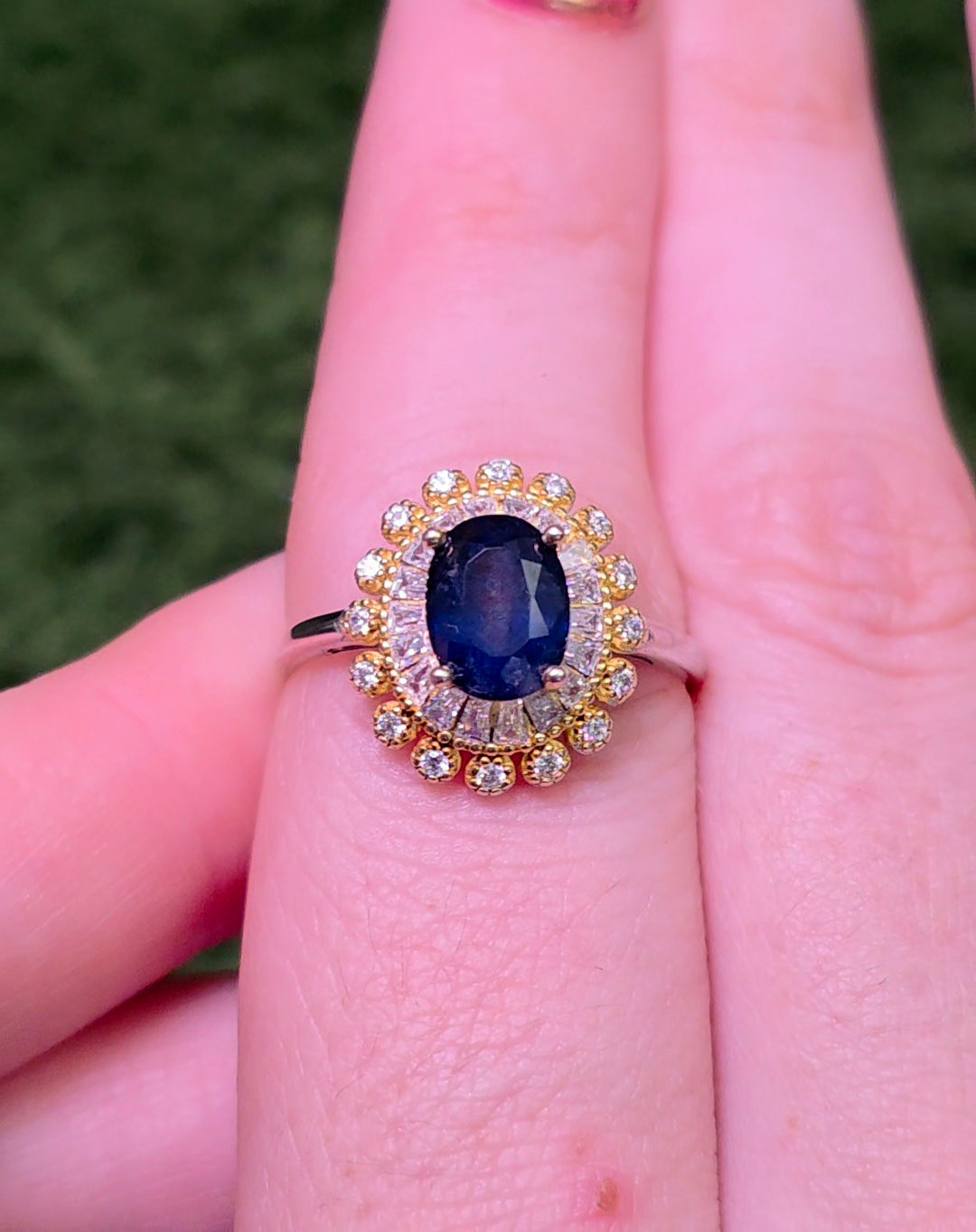 Sapphire Halo Ring