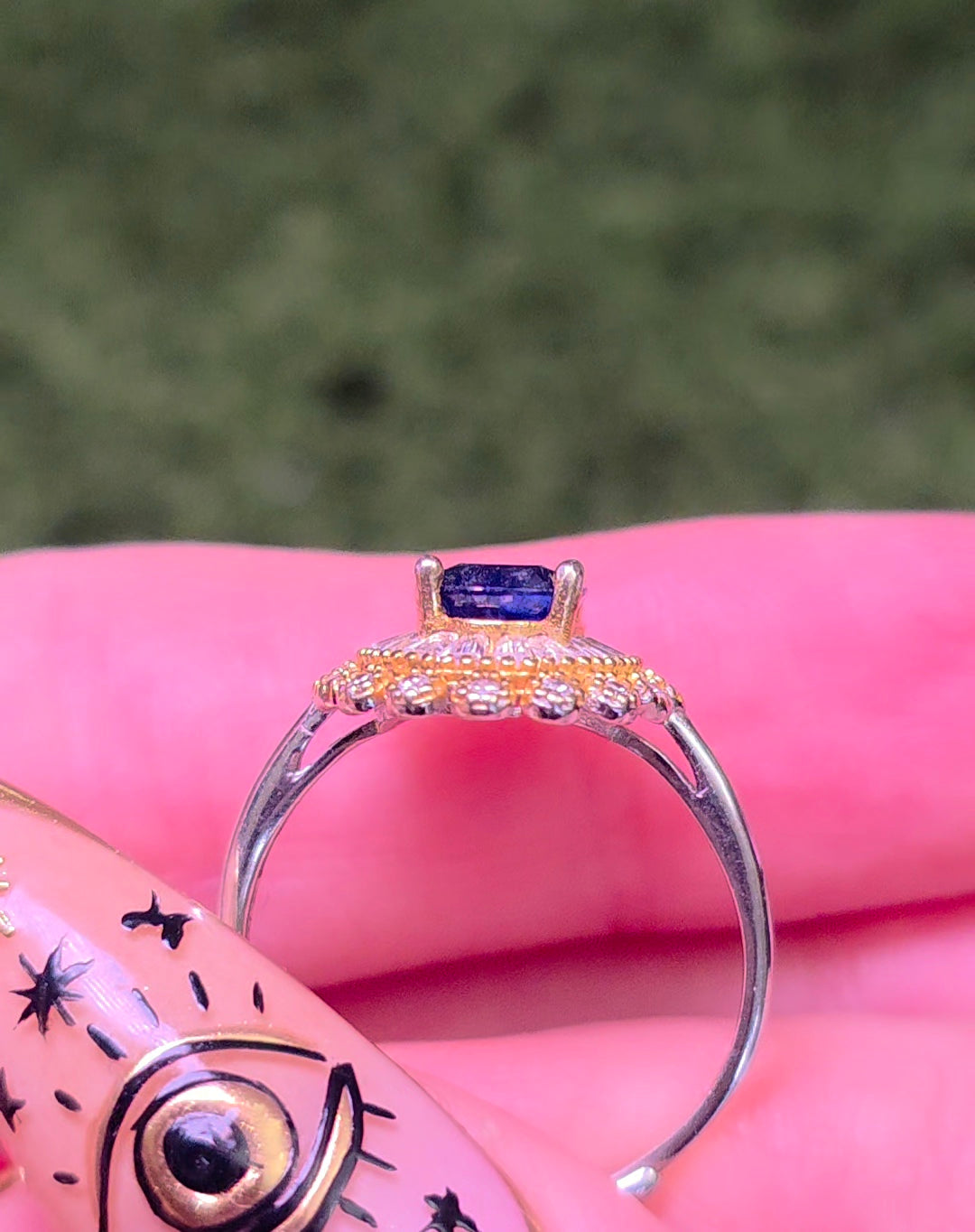 Sapphire Halo Ring