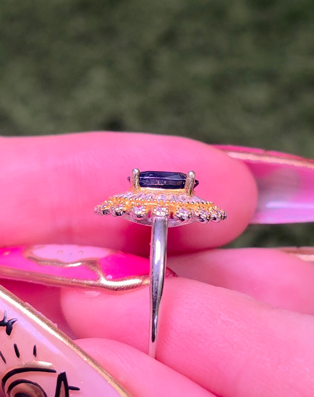 Sapphire Halo Ring
