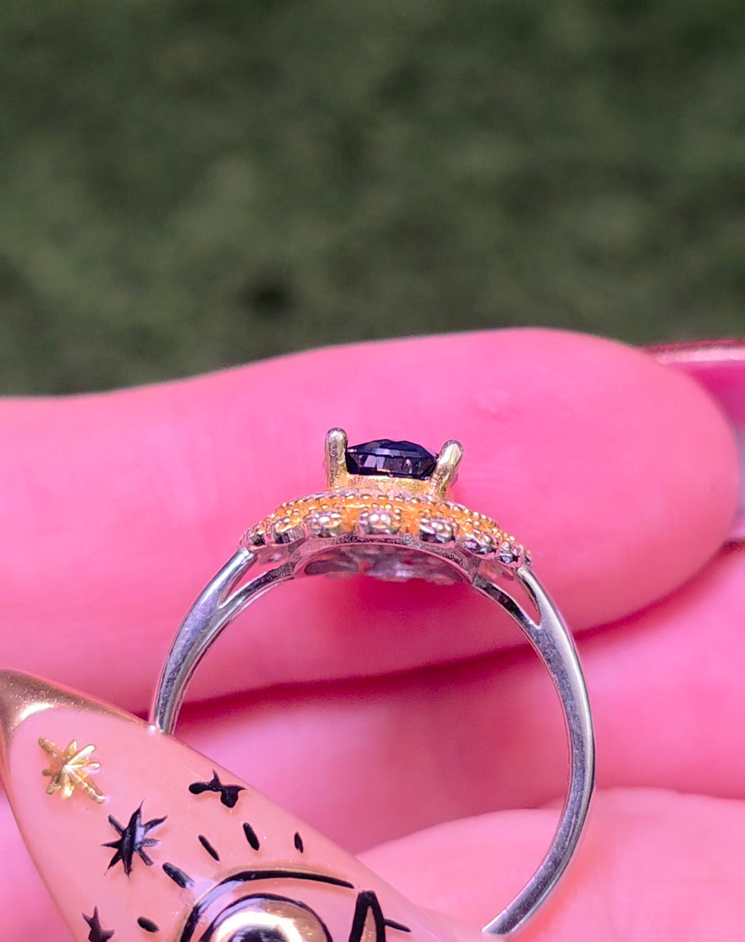 Sapphire Halo Ring