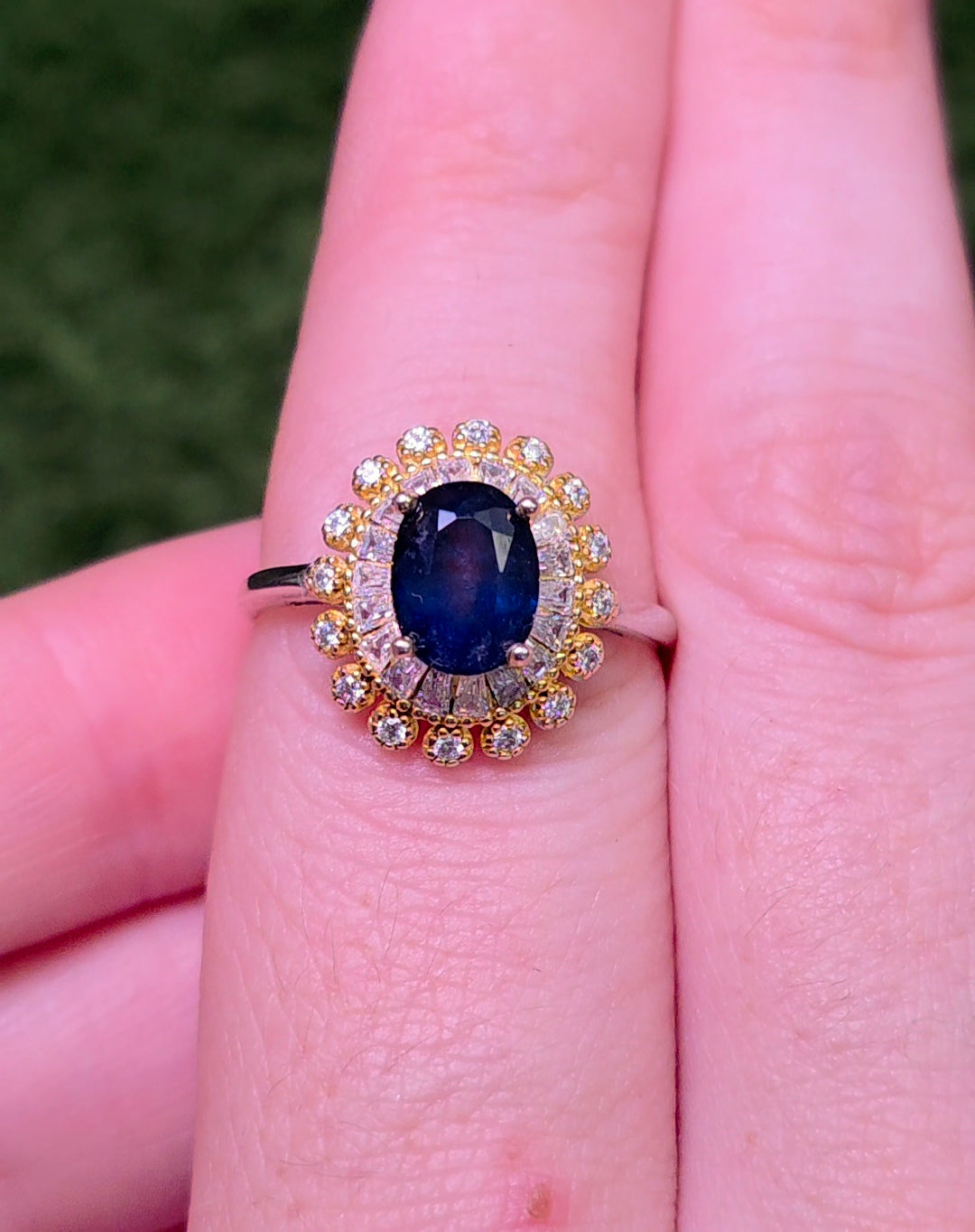 Sapphire Halo Ring