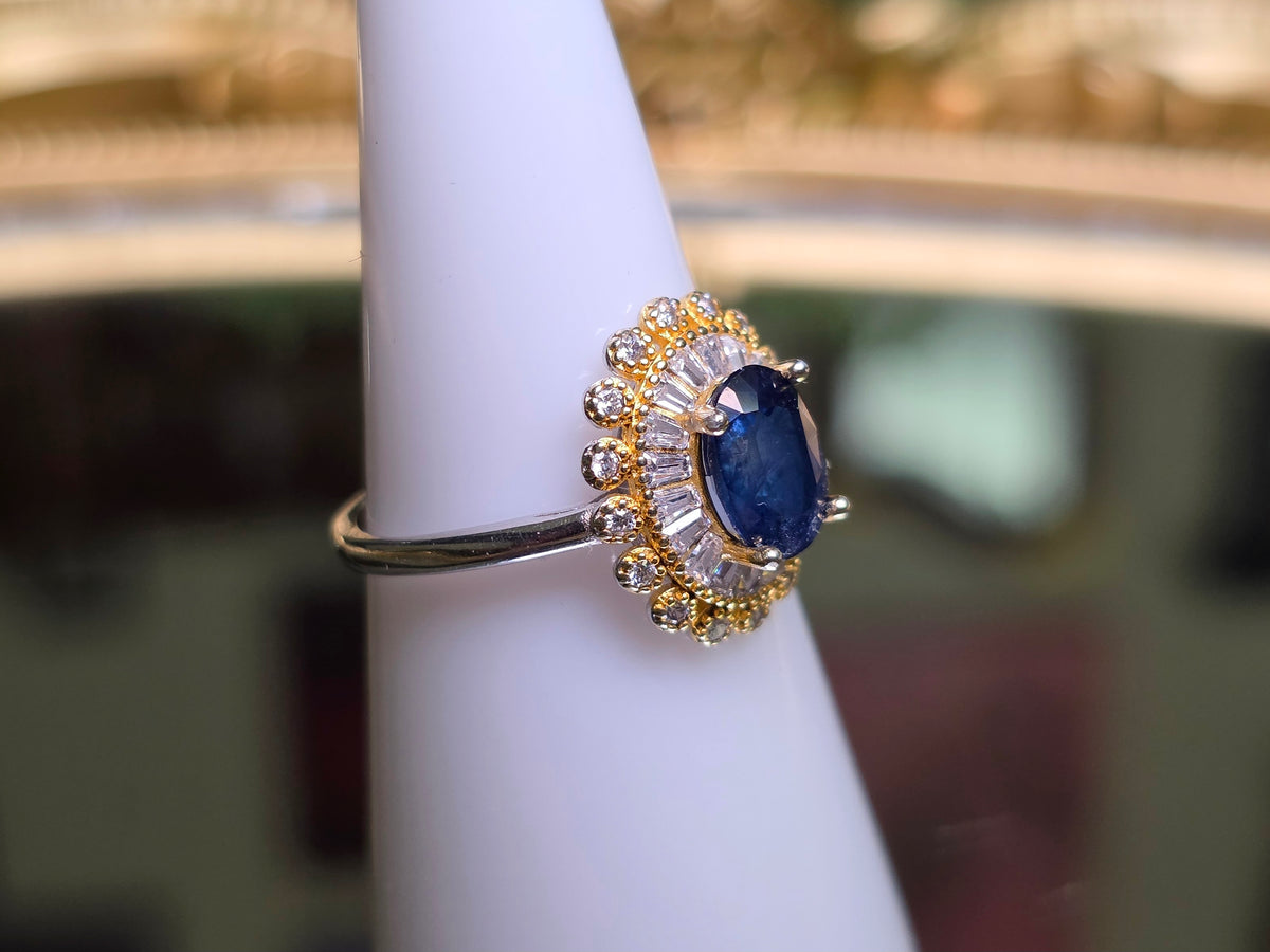 Sapphire Halo Ring