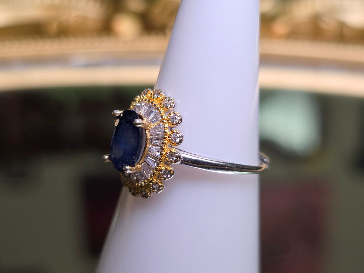 Sapphire Halo Ring