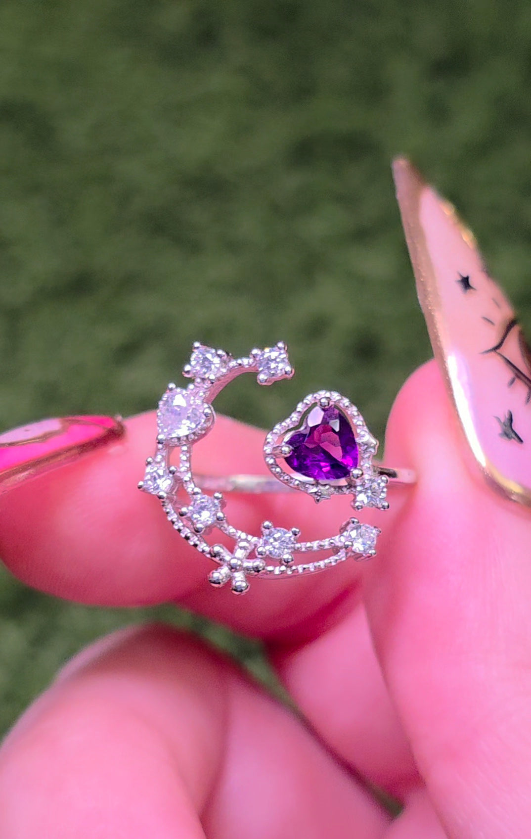 Amethyst Celestial Love Ring