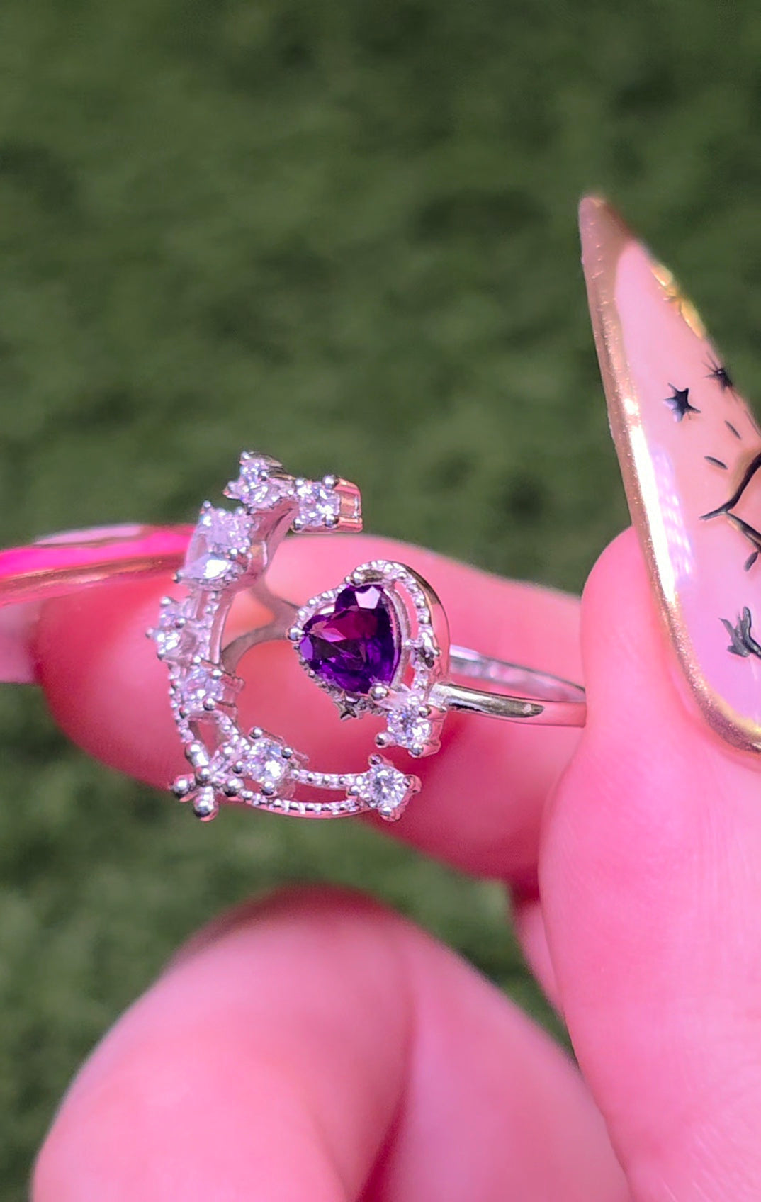 Amethyst Celestial Love Ring