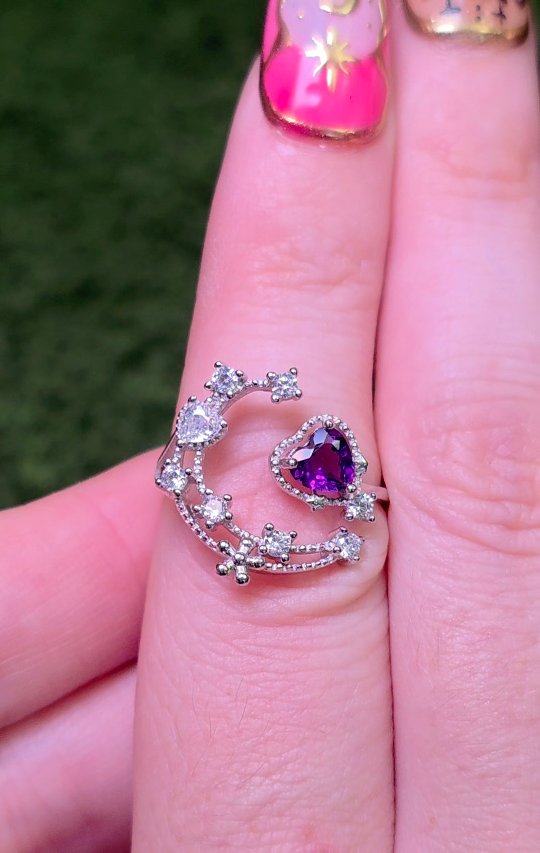 Amethyst Celestial Love Ring