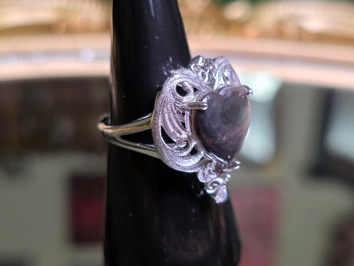 Iridescent Shell Heart Ring