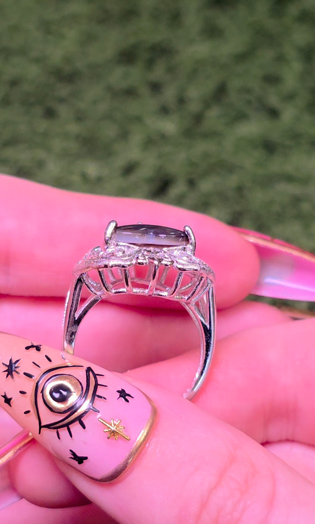 Iridescent Shell Heart Ring