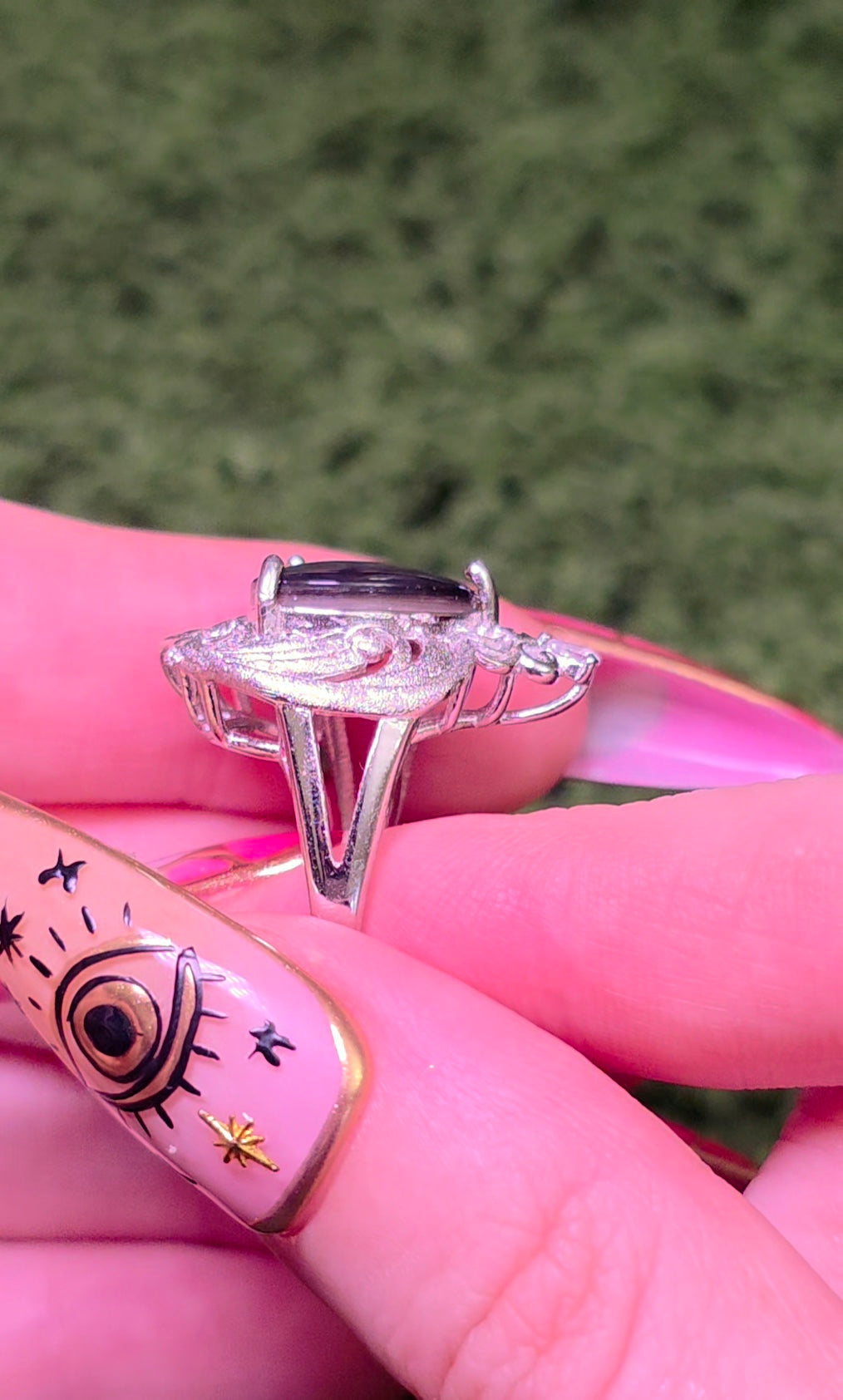 Iridescent Shell Heart Ring