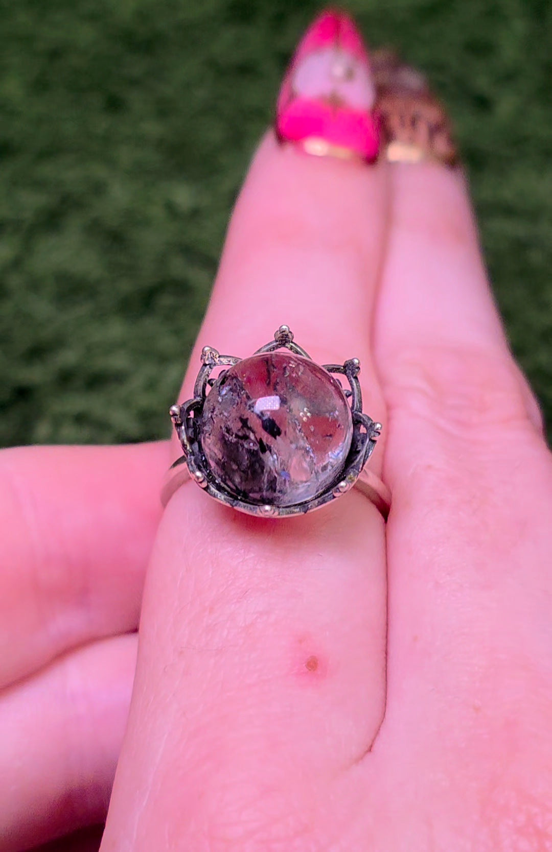 Tourmalinated Quartz Ring