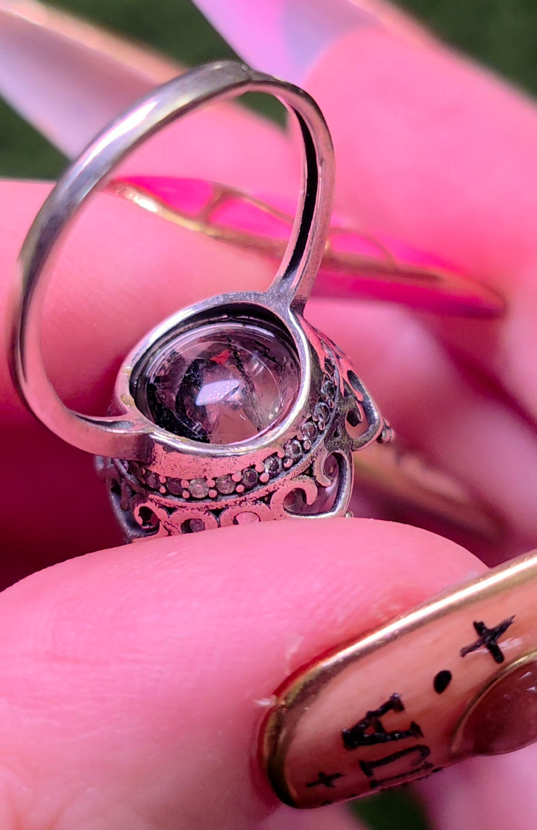 Tourmalinated Quartz Ring
