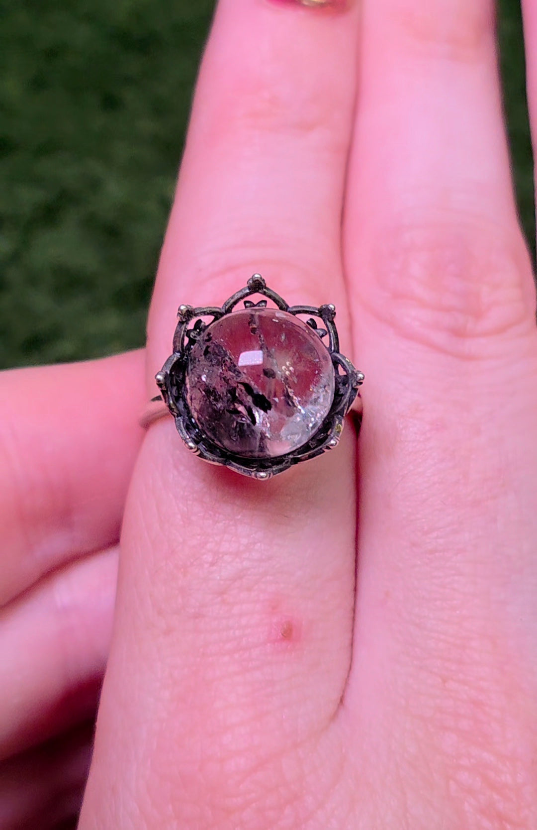 Tourmalinated Quartz Ring