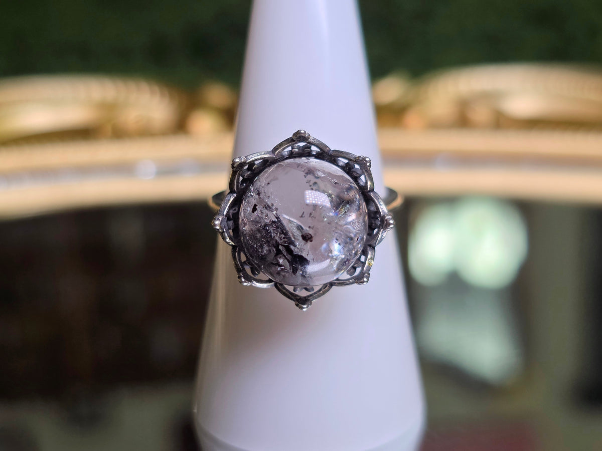 Tourmalinated Quartz Ring