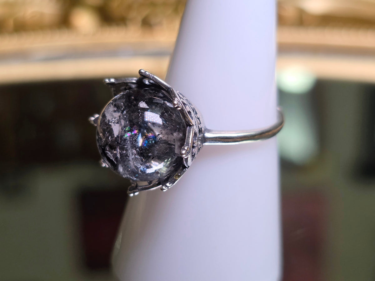 Tourmalinated Quartz Ring