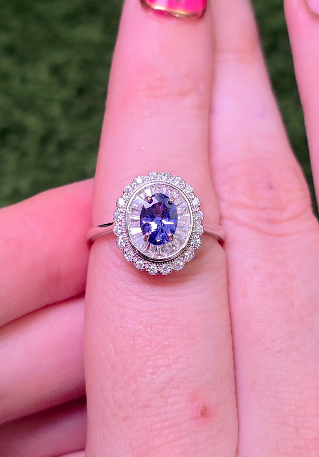 Tanzanite Halo Ring