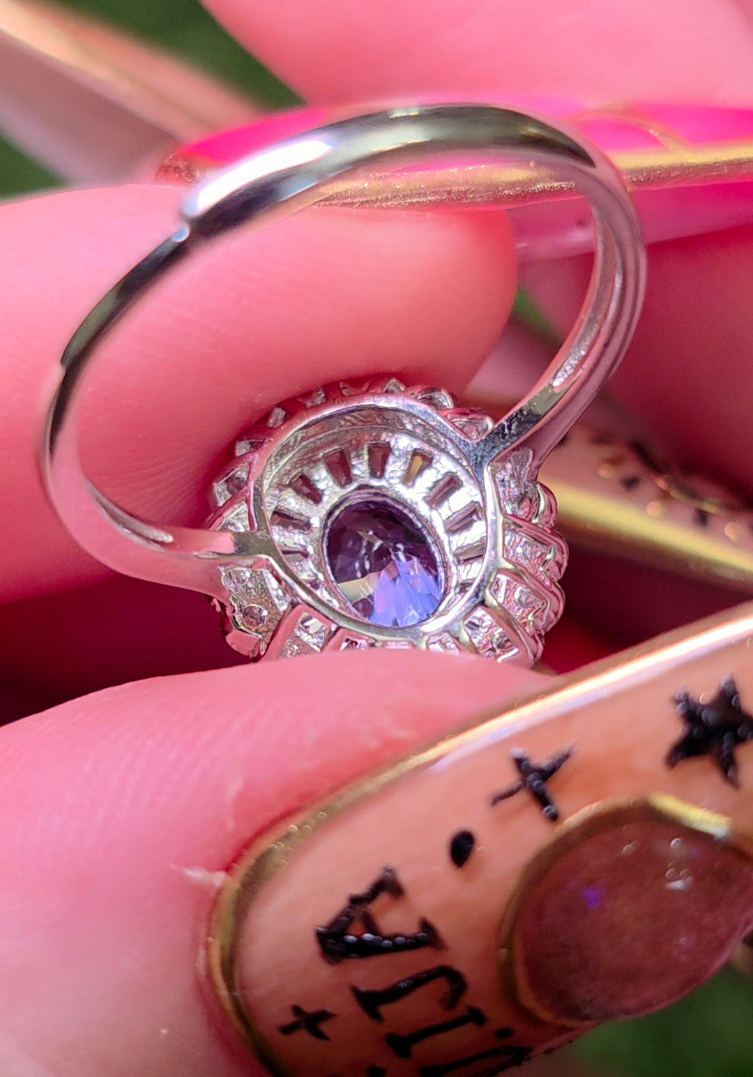 Tanzanite Halo Ring