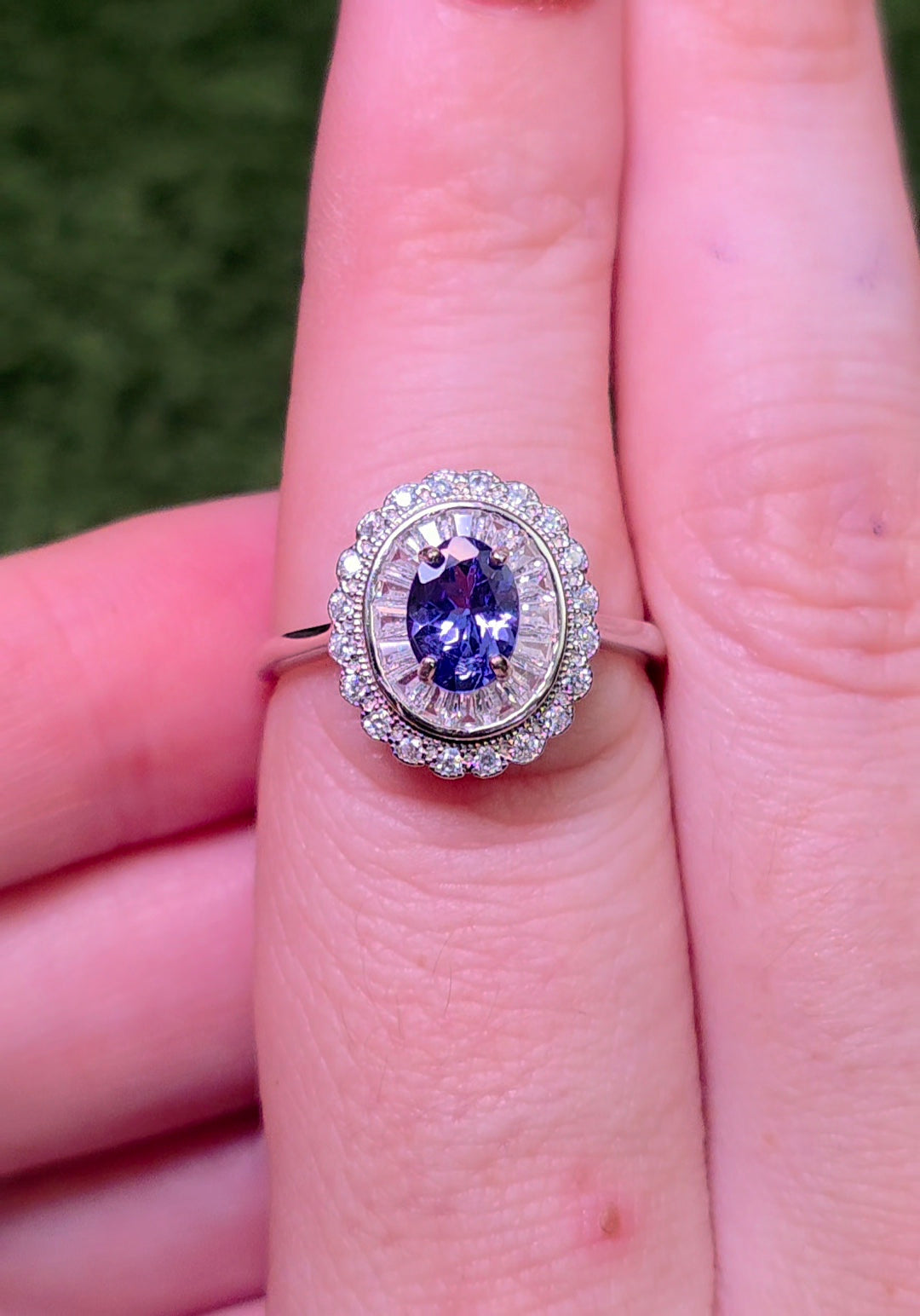 Tanzanite Halo Ring