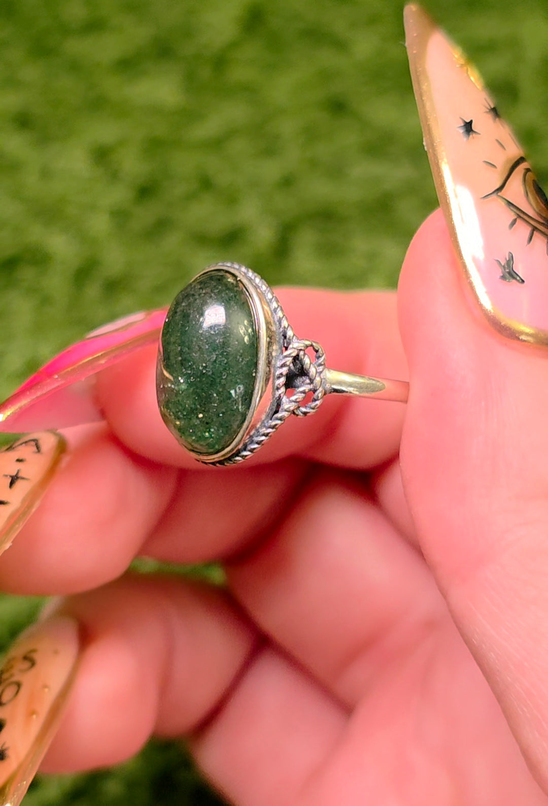 Green Strawberry Quartz Ring B