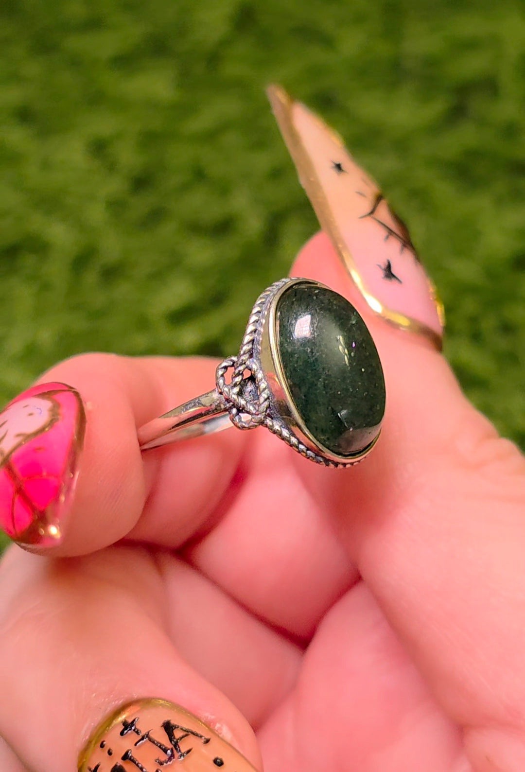 Green Strawberry Quartz Ring B