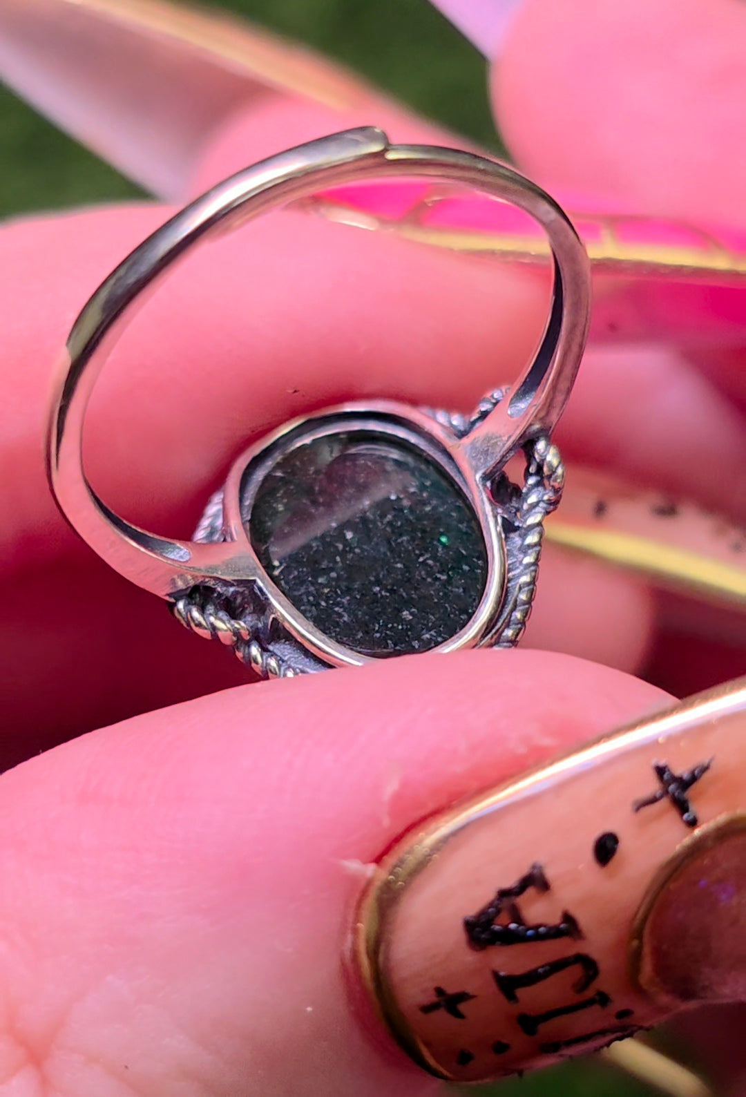 Green Strawberry Quartz Ring B