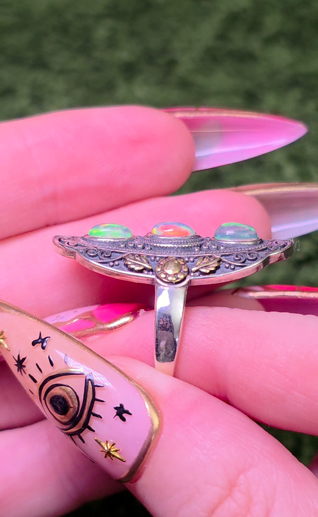 Triple Opal Statement Ring
