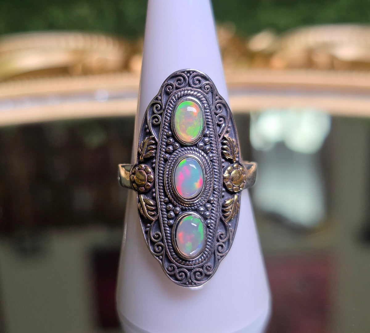 Triple Opal Statement Ring