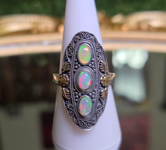 Triple Opal Statement Ring