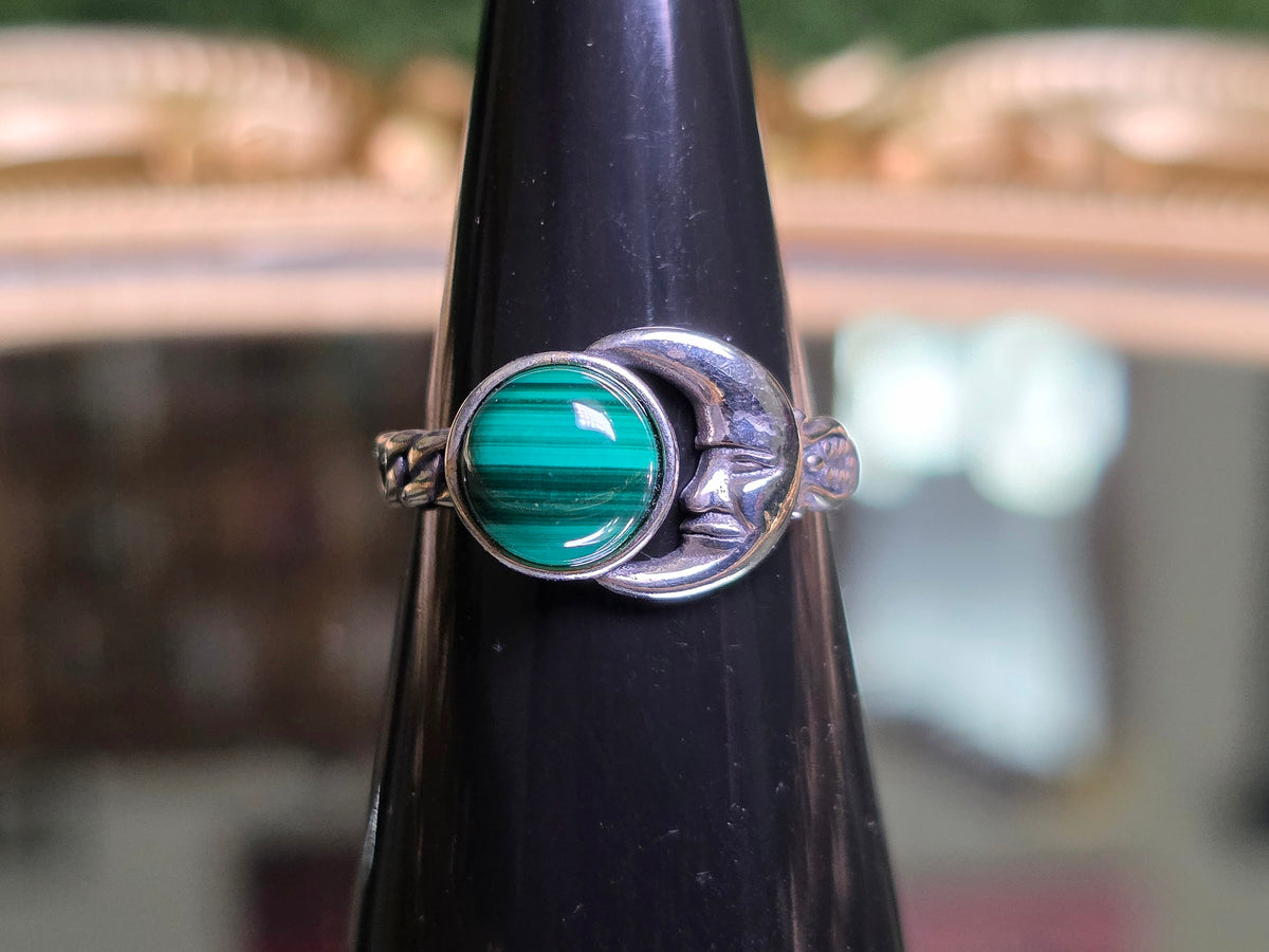 Malachite Moon Ring